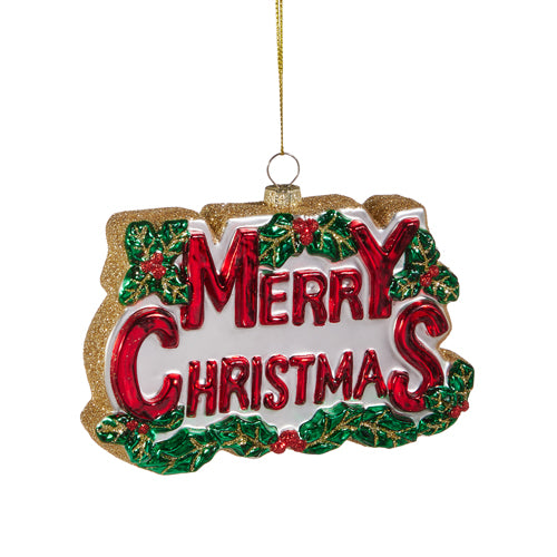 Merry Christmas Glass Ornament – 5.5"