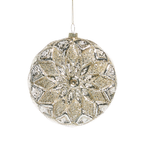 4.75" Glass Ornament – Silver Starburst