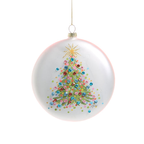 Light Pink Christmas Tree Glass Ornament – 5"