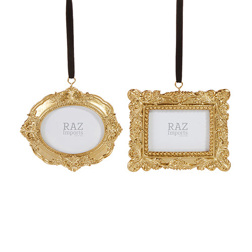 6" Gold Ornate Frame Ornament — Sold Separately