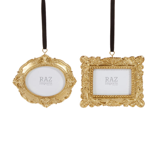 Gold Ornate Picture Frame Christmas Ornament – 2 Styles