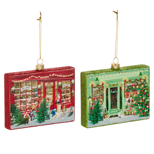 4" Vintage Storefront Holiday Ornament — Sold Separately