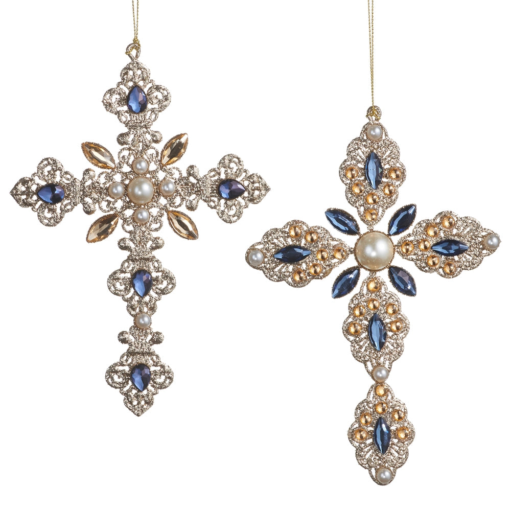 7.5" Jeweled Cross Ornament