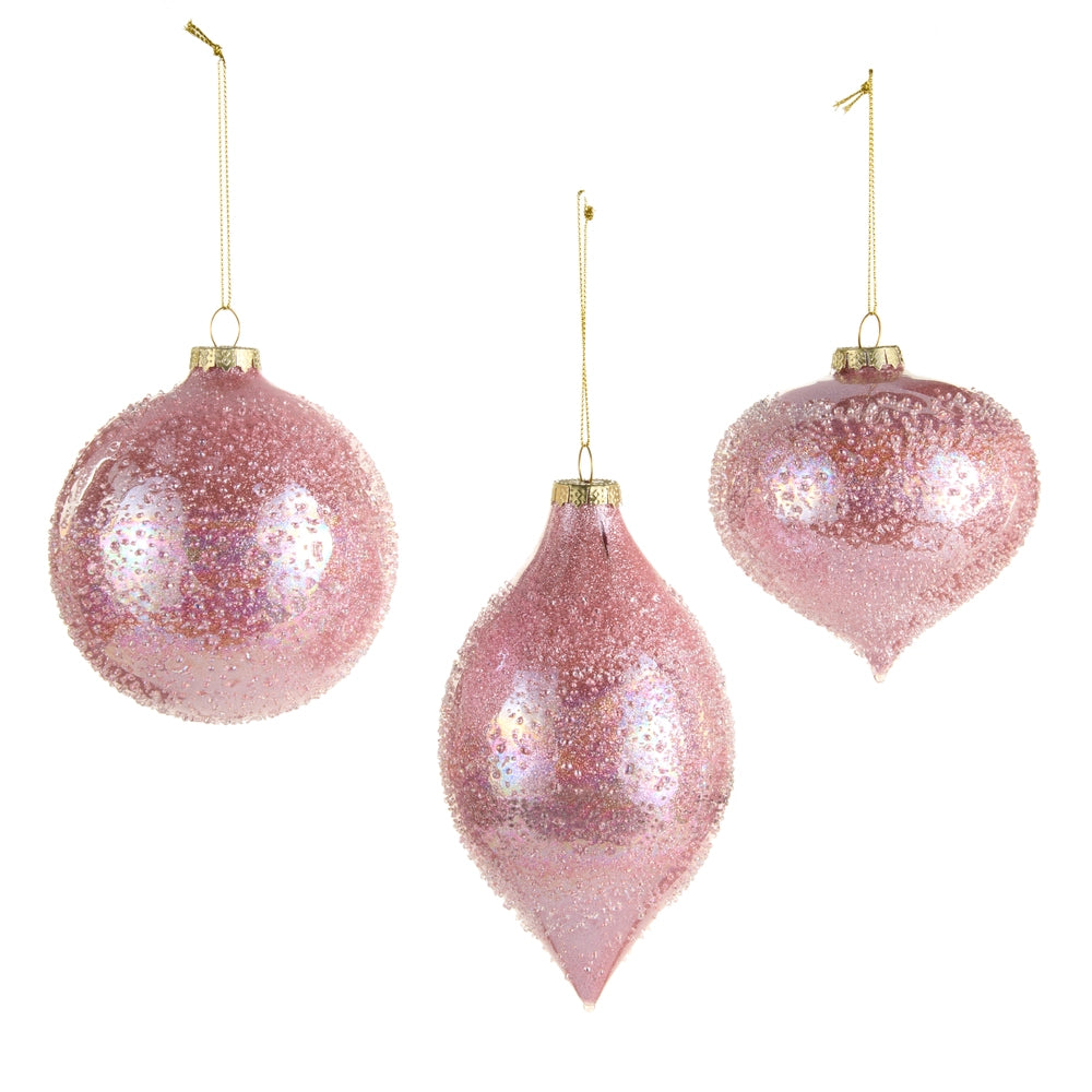 4" Light Pink Beaded Ornament
