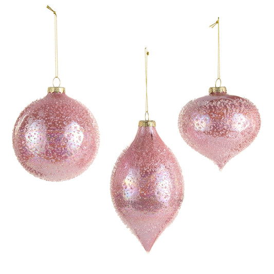 4" Light Pink Beaded Ornament