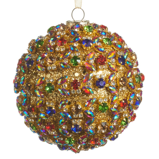 4" Multi Jewel Crusted Ball Ornament