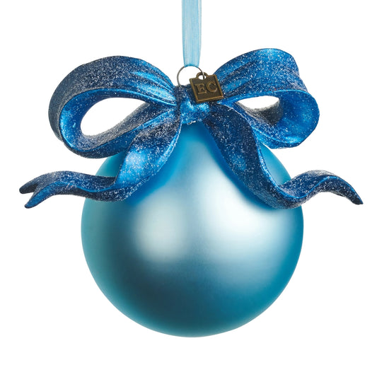 Eric Cortina 5.5" Blue Ribbon Ball Ornament