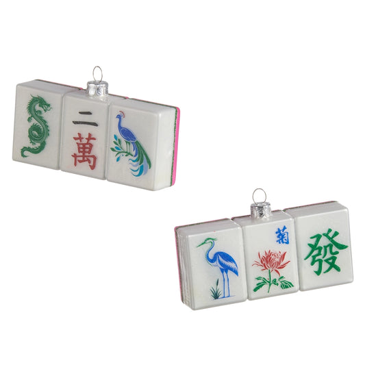 4" Mahjong Glass Ornament