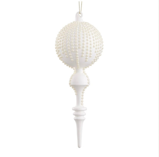 9” Pearl Finial Glass Ornament