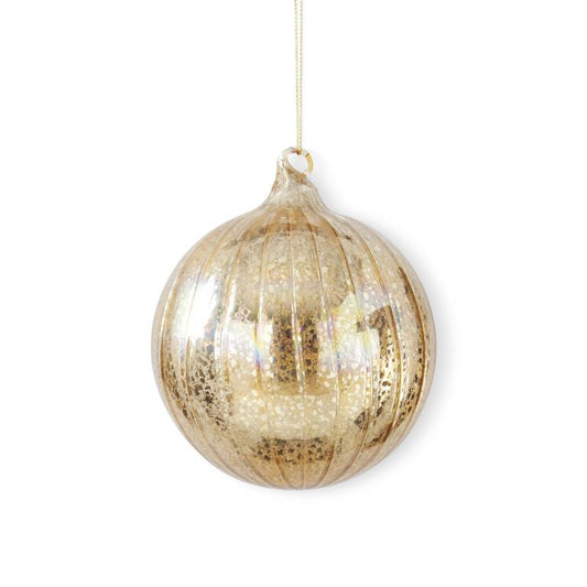 4.75" Gold Ribbed Mercury Glass Ornament