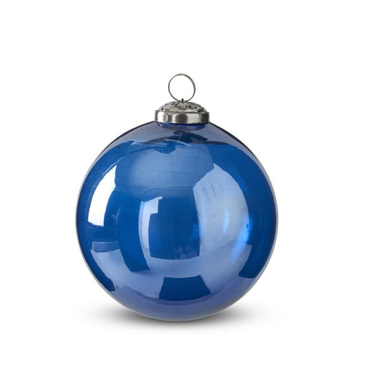 5" Blue Glass Ball Ornament