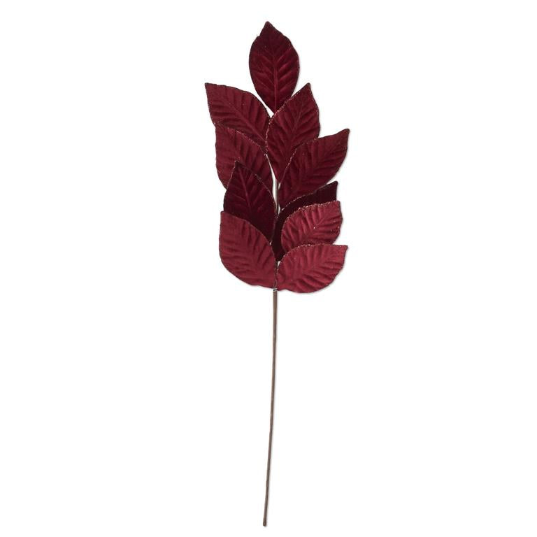 29" Dark Red Velvet Leaf Stem