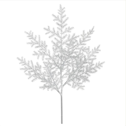 31” Glittered Pine Spray – Silver