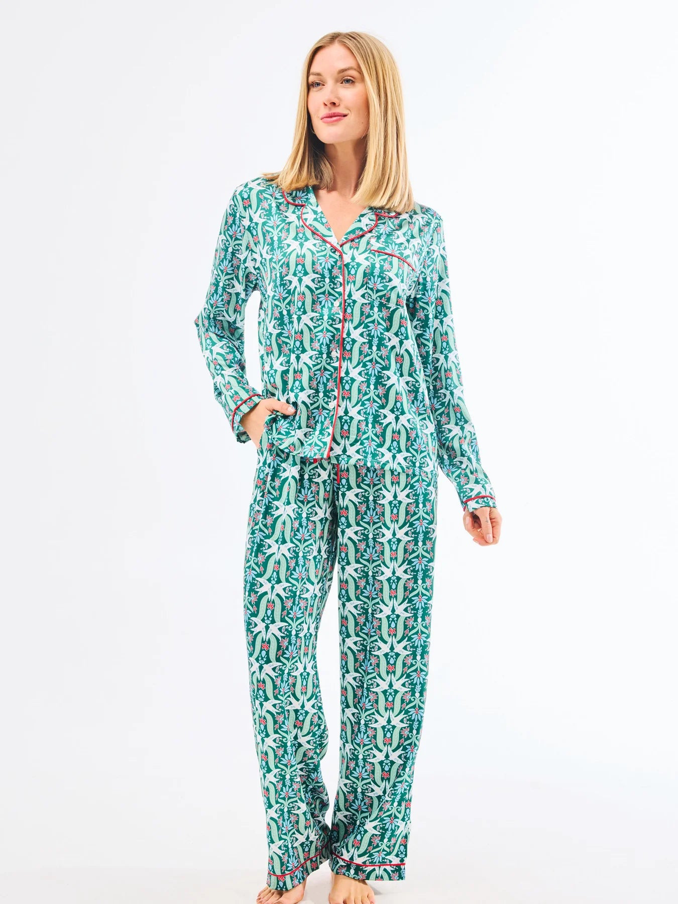 Mary Square Gossamer Wings Satin Pajama Set