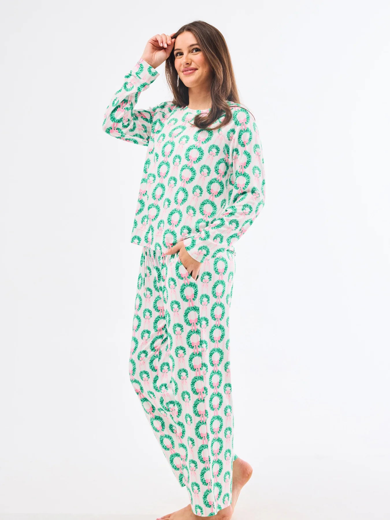 Mary Square Rosy Wreaths Pajama Set
