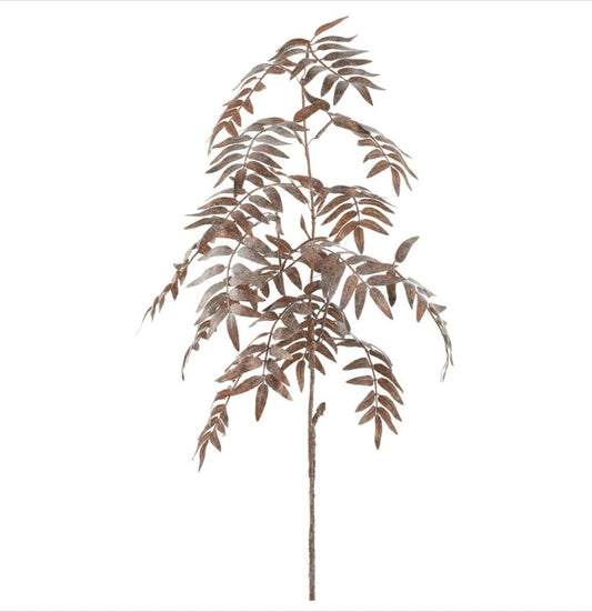 47” Glittered Honey Locust Leaf Spray – Brown