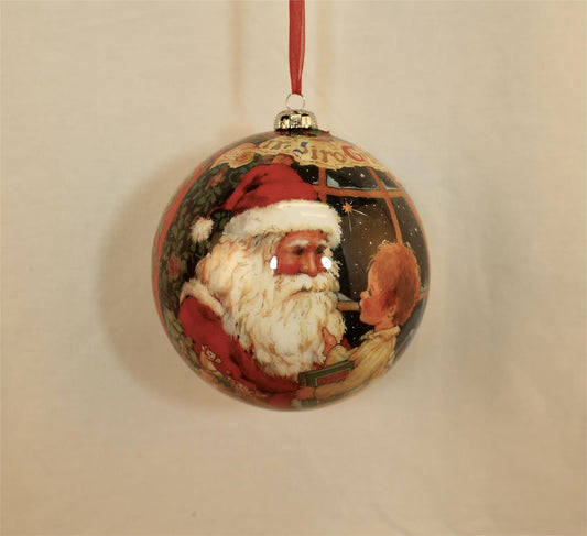 120mm Santa & Child Ornament