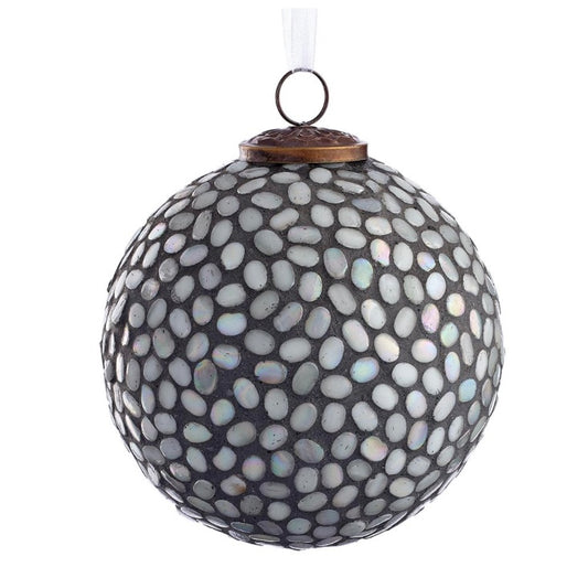5” Pebble Mosaic Glass Ball Ornament