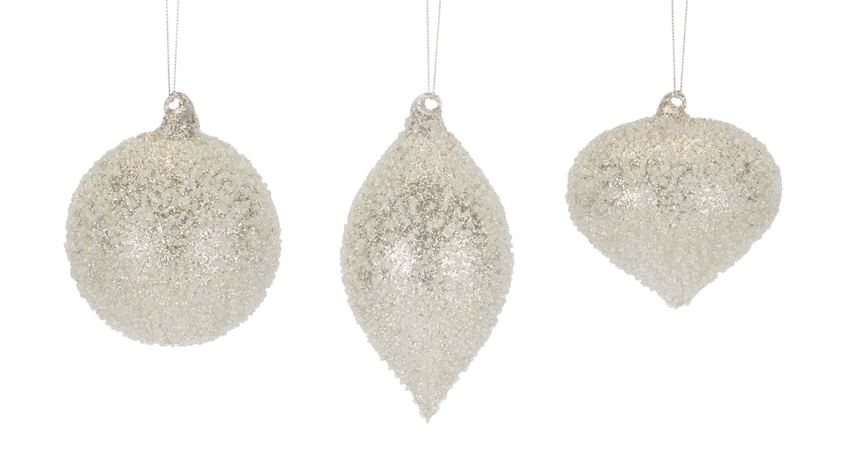Winter Frost Glass Ornaments