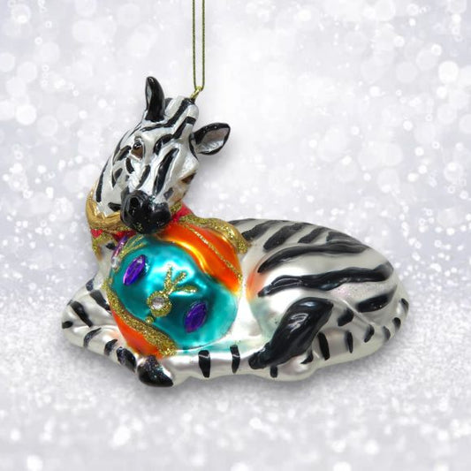 Zebra with Ornament Ornament