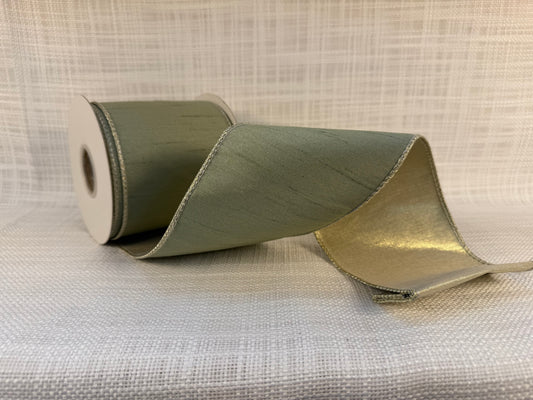 Sage Green Dupioni Ribbon – 4” x 10 Yards