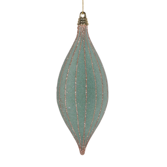 7" Green Velvet Shuttle Ornament