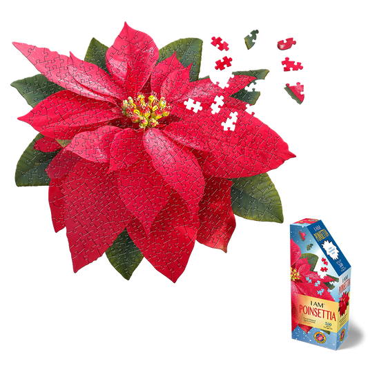 I AM Poinsettia™ – 350 Piece Floral-Shaped Jigsaw Puzzle