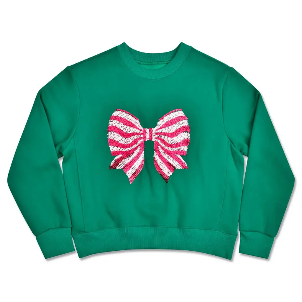 Bow Sequins Sweatshirt – Youth