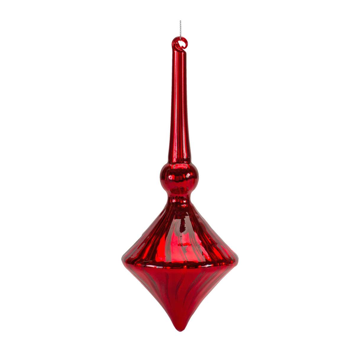 Ruby Red Glass Finial Ornaments – 10.5"