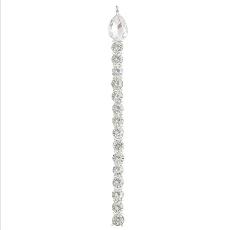 5.5” Rhinestone Candle Ornament – Clear Silver