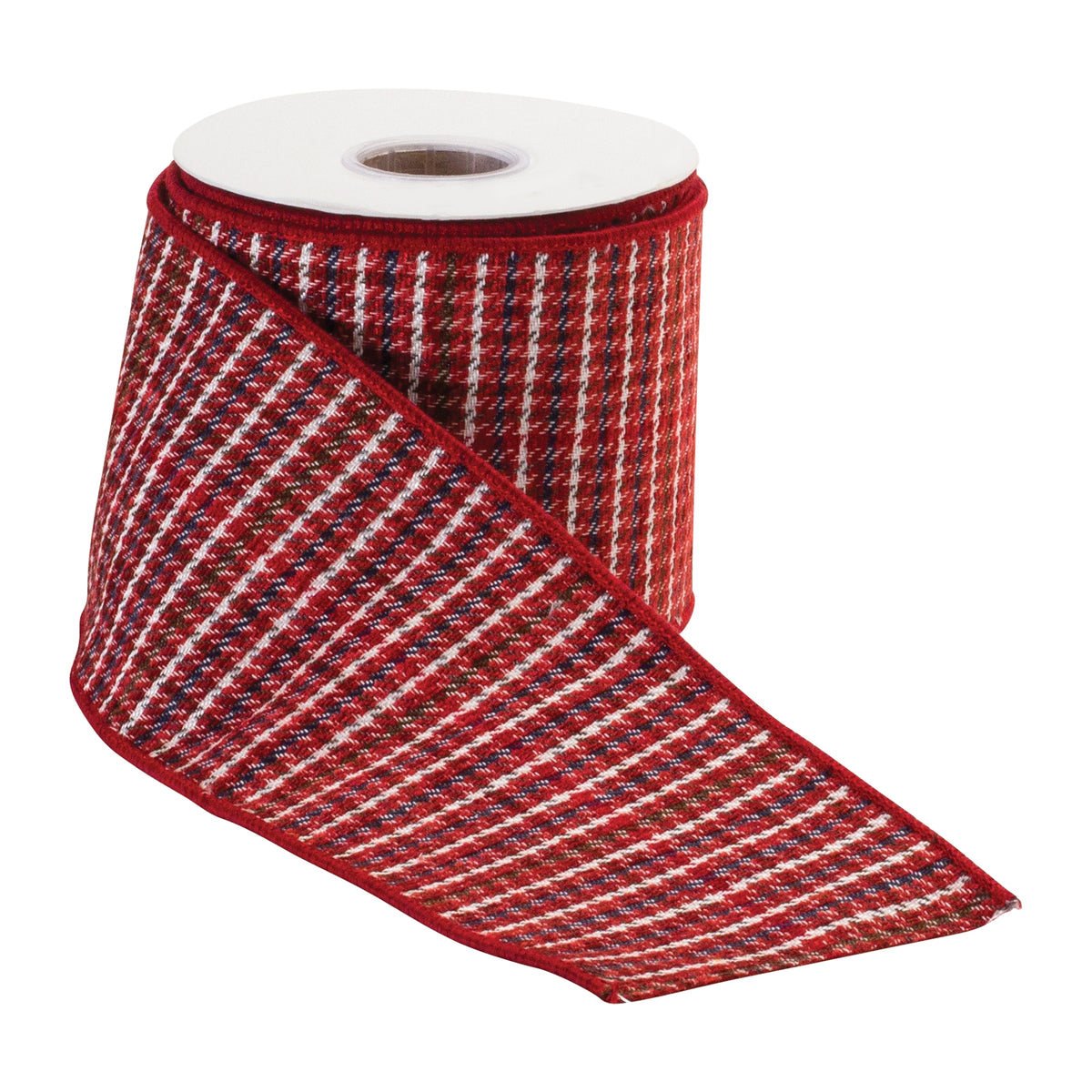 Classic Christmas Woven Plaid Ribbon – 4" x 10 Yards