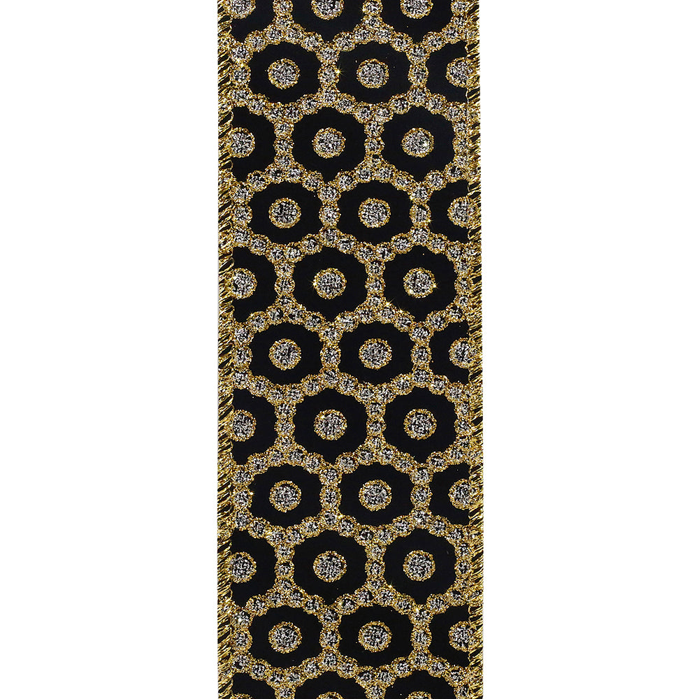 Rococo Jewel Gold & Silver Ribbon - 2.5" x 10 Yards