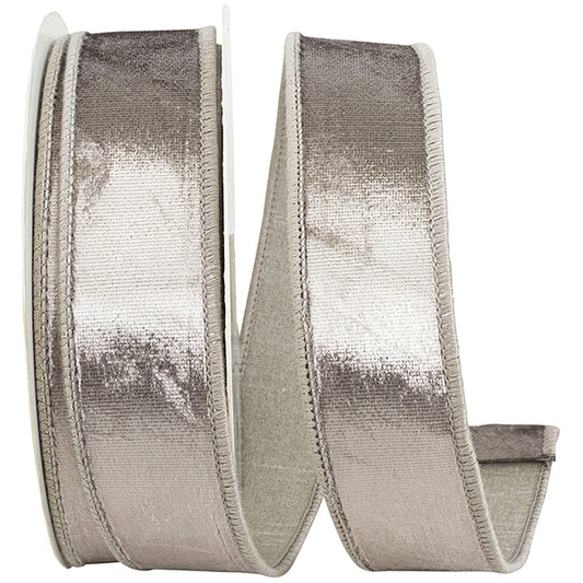 Plush Platinum Velvet Ribbon – 1.5” x 10 Yards