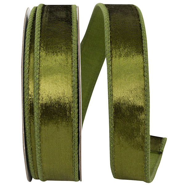 Plush Olive Green Velvet Ribbon – 1” x 10 Yards