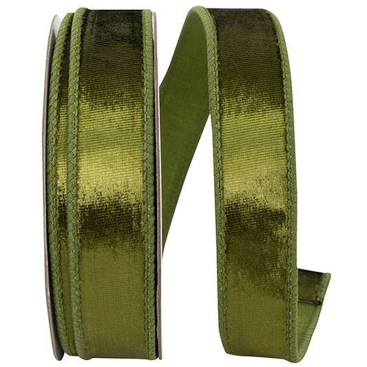 Plush Olive Green Velvet Ribbon – 1” x 10 Yards