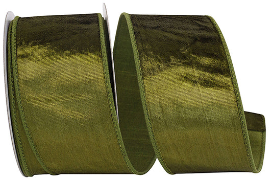 Olive Plush Velvet Ribbon - 2.5" x 10 Yards