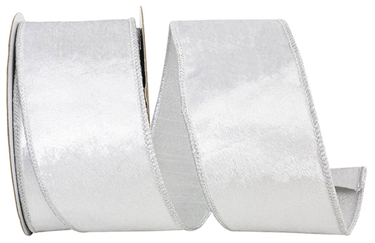 Frosted Silver Velvet Ribbon - 2" x 5 Yards