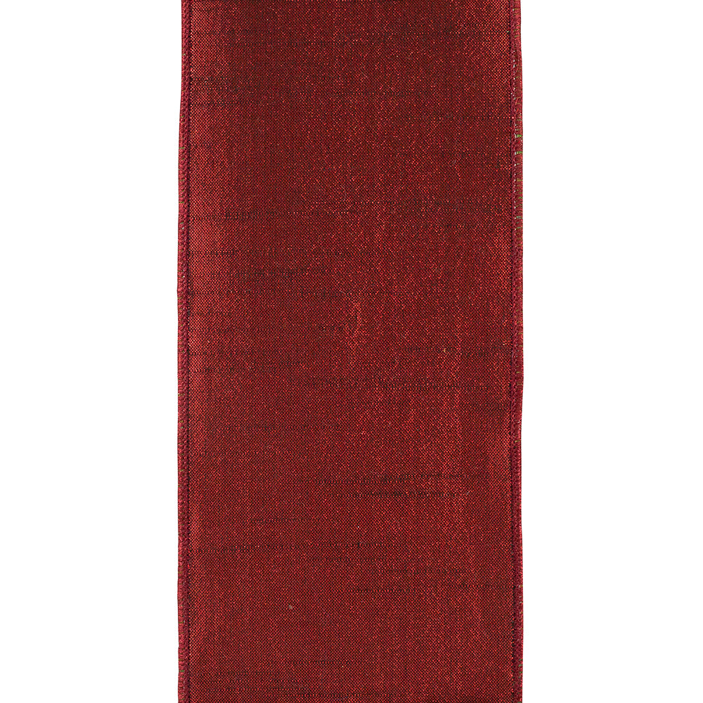Cranberry Metallic Plaid Ribbon – 4” x 5 Yards