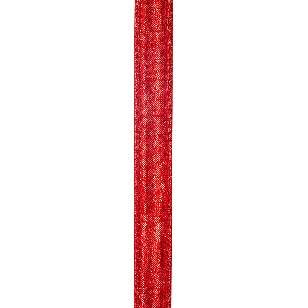 7/8" x 5 Yds Red Velvet Jewel Accent Wired Ribbon