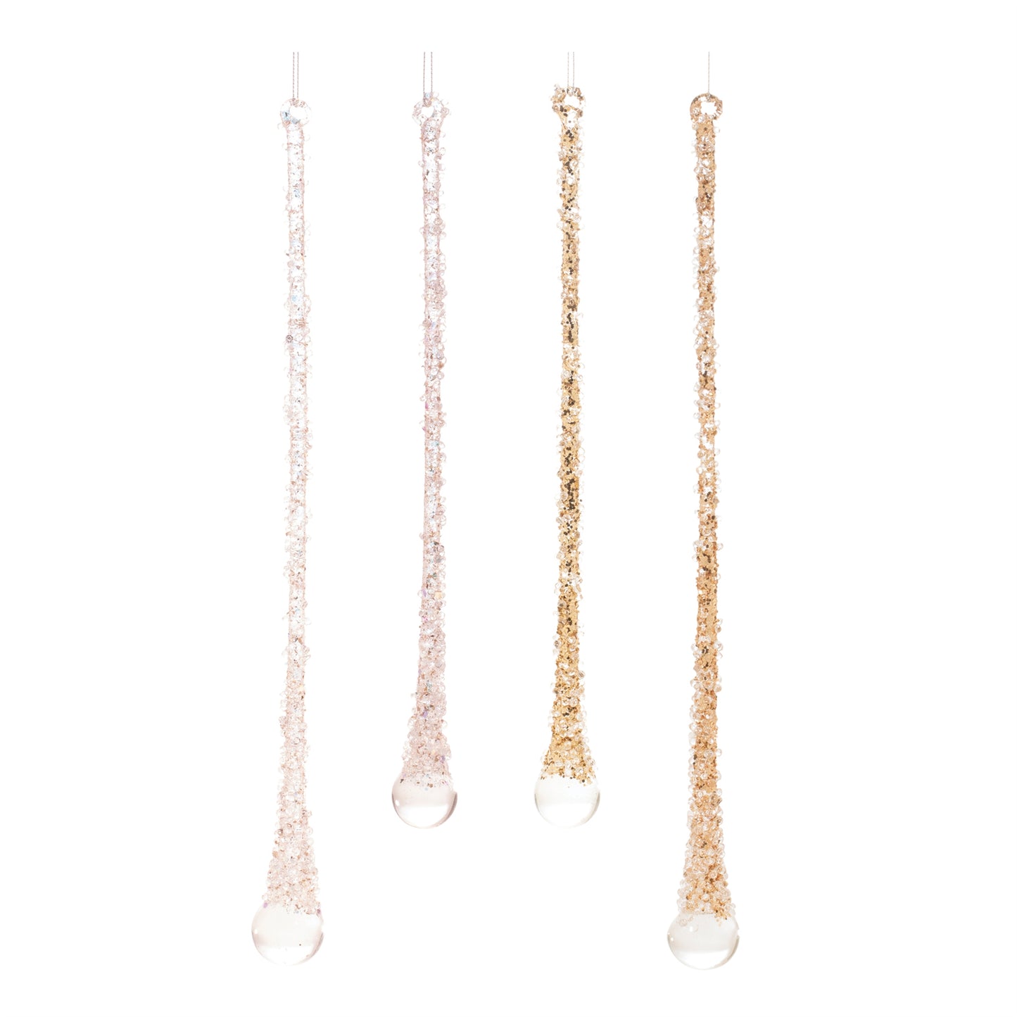 Glitter Icicle Drop Ornaments – Sold Separately