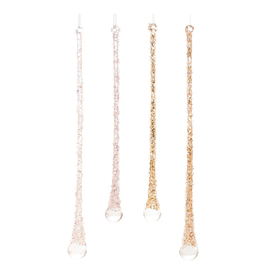 Glitter Icicle Drop Ornaments – Sold Separately