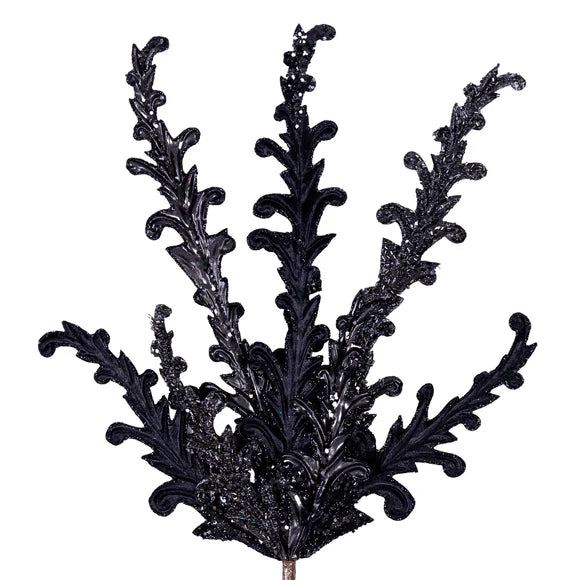 26" Black Acanthus Christmas Spray