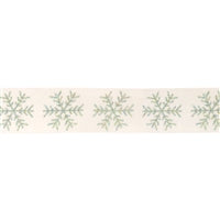 Iridescent Rhinestone Snowflake White Velvet Ribbon, 4" x 5 Yards