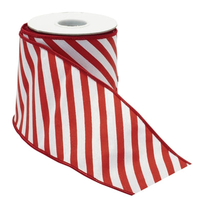 Candy Cane Stripe Ribbon - 4" x 10 Yards