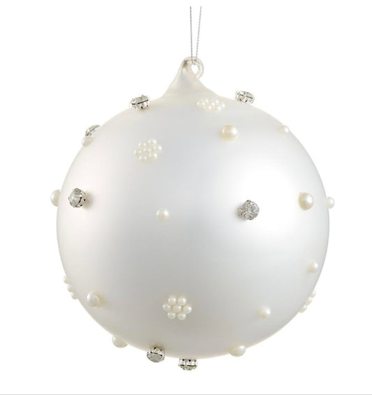 6” Pearl Glass Ball Ornament