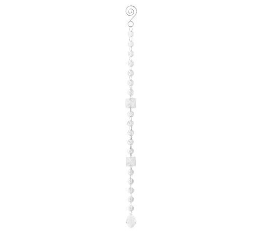 Clear Glass Strand with Oval Pendant – 20"