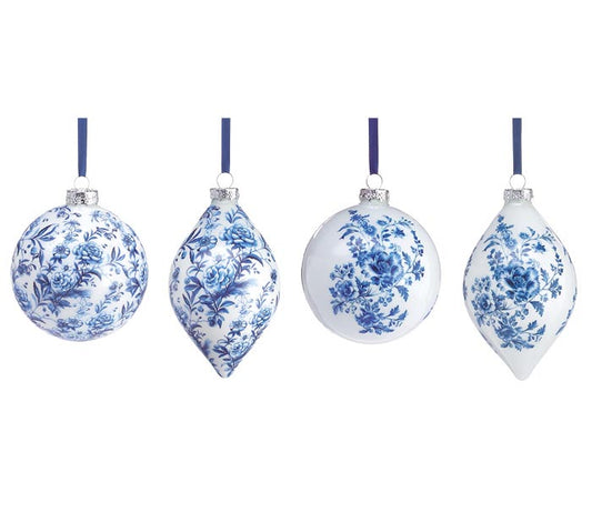 Blue & White Chinoiserie Glass Ornament