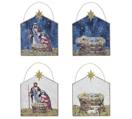 Wooden Nativity Scene Ornament