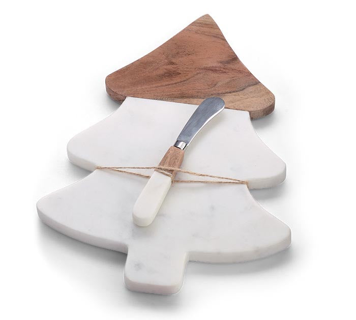 Marble & Acacia Christmas Tree Charcuterie Board