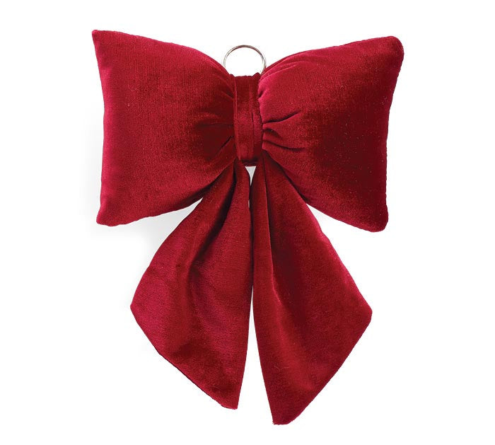 Plush Red Velvet Bow Ornament